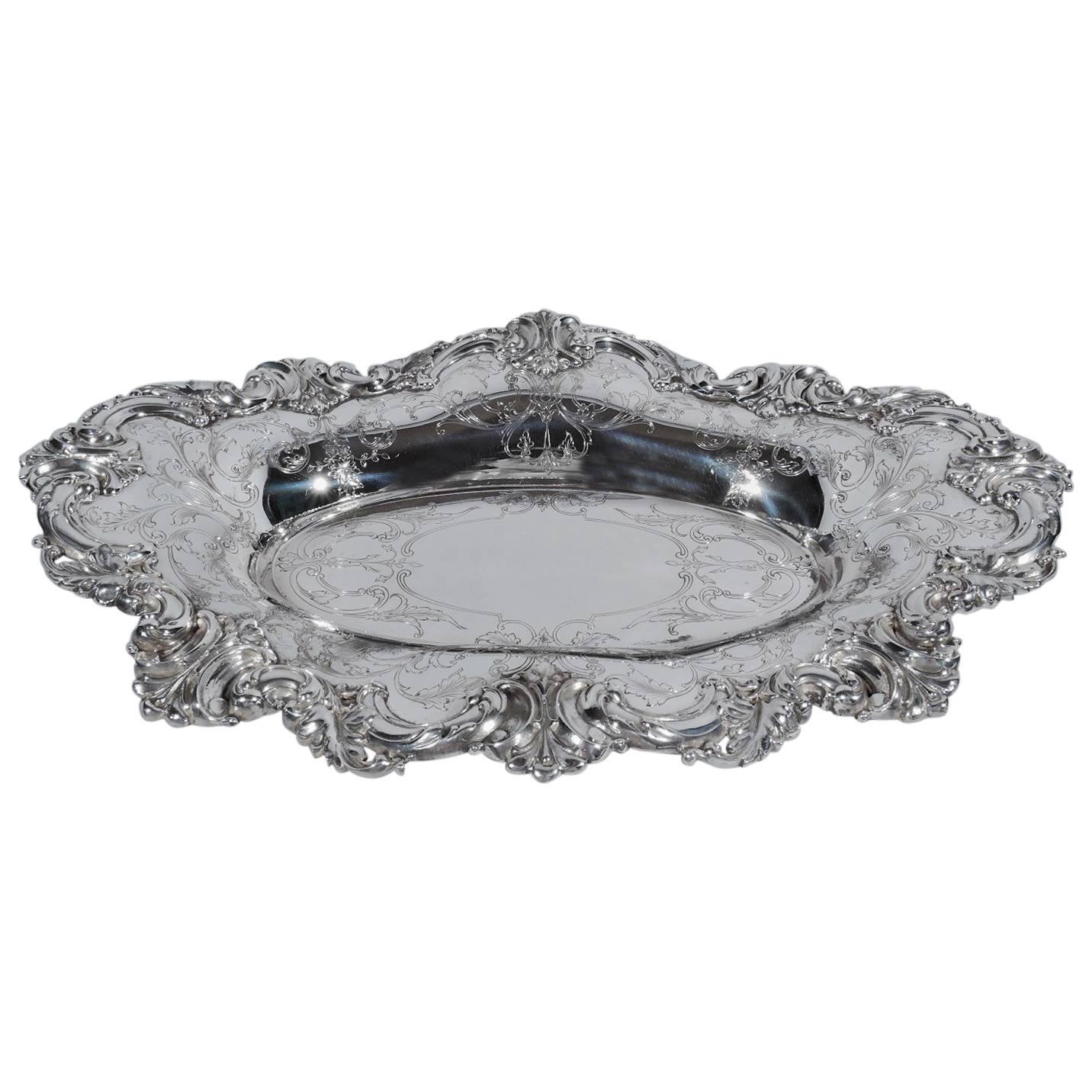 Beautiful and Sumptuous Shreve & Co. Sterling Silver Bread Tray