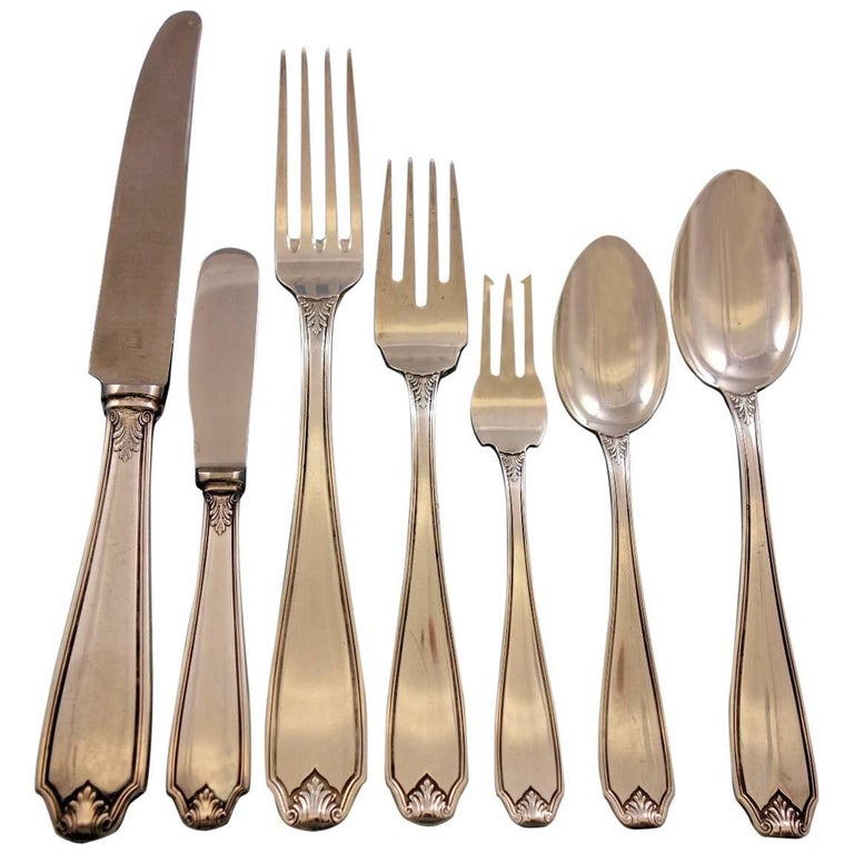 Piedmont by Buccellati Italy Silver Plated Flatware Set Service 28 Pcs