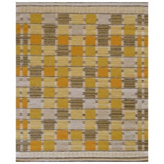 Mansour Modern Handwoven Swedish-Inspired Flat-Weave Yellow Wool Rug