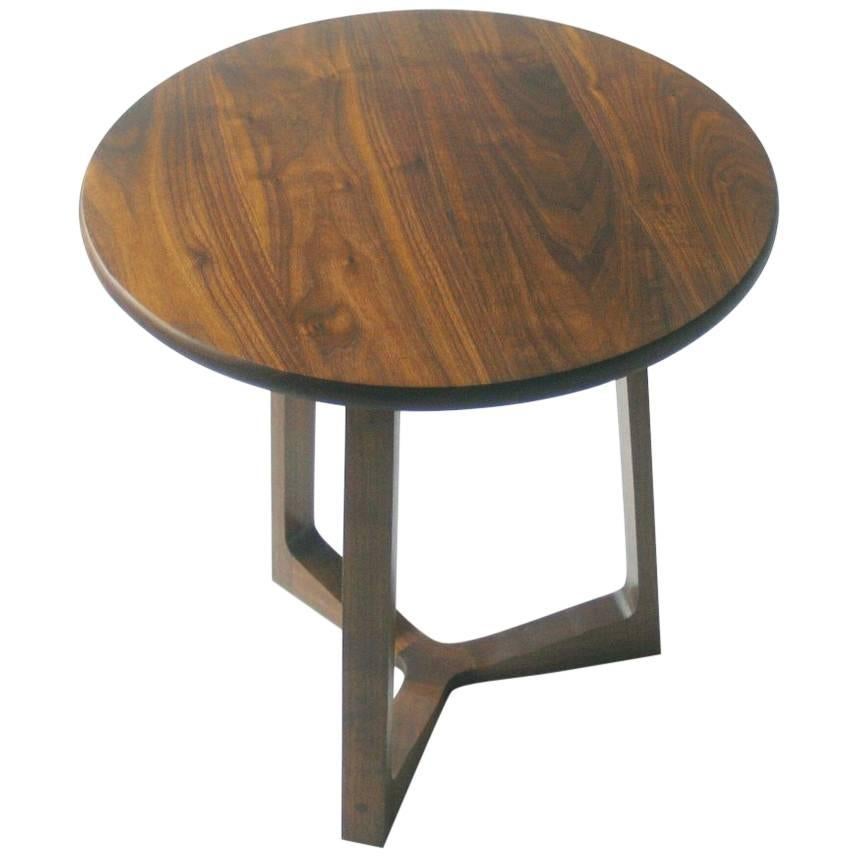 Modern Side Table in Black Walnut with Oil and Wax Finish For Sale
