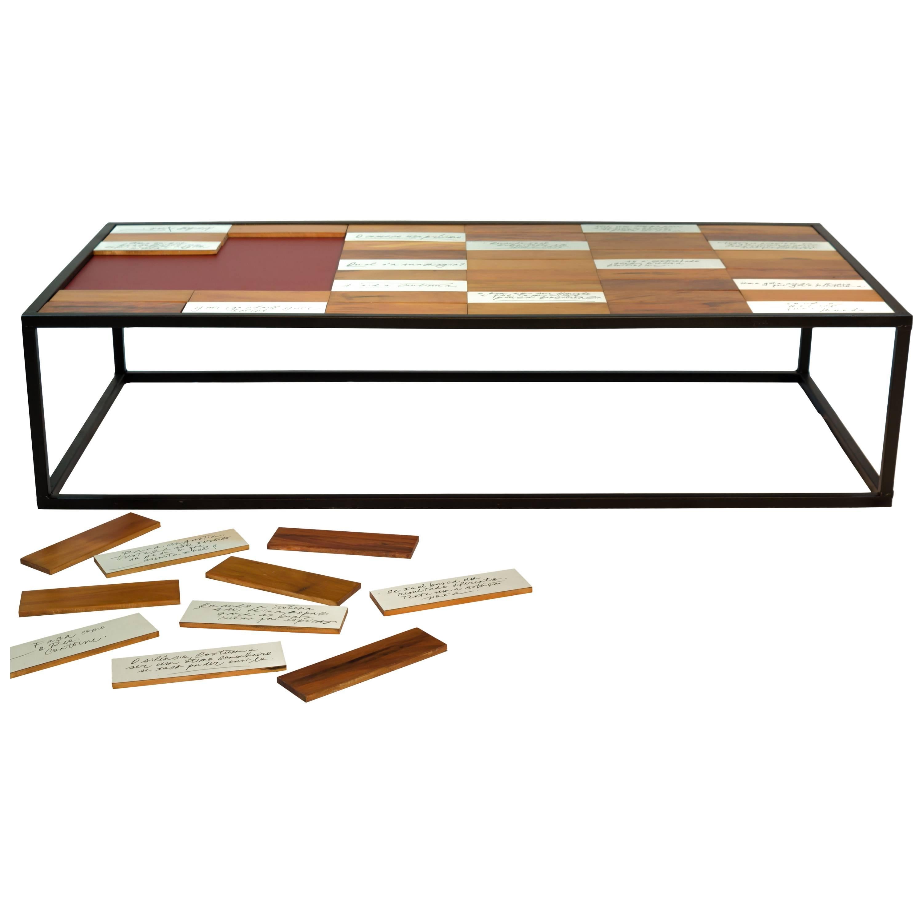 Coffee Table in Peroba Wood Parquet, Brazilian Contemporary Style