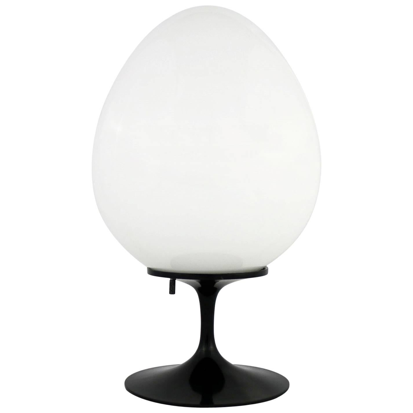 Bill Curry Stemlite Tulip Base Table Lamp for Design Line Egg Shaped White Globe