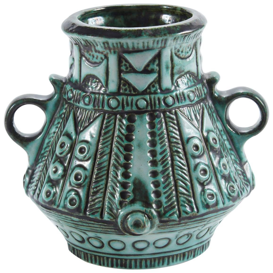 Early 20th Century Italian Green Glaze Vase