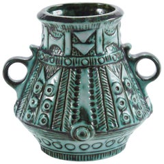 Early 20th Century Italian Green Glaze Vase