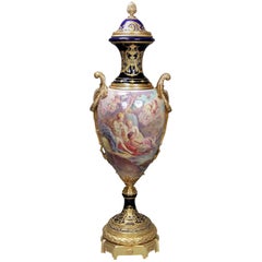 Beautiful Palace Size Late 19th Century Gilt Bronze-Mounted Sèvres Vase