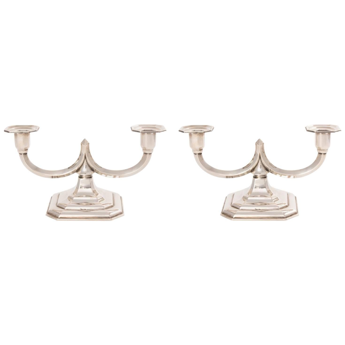 Art Deco Silver Candlesticks