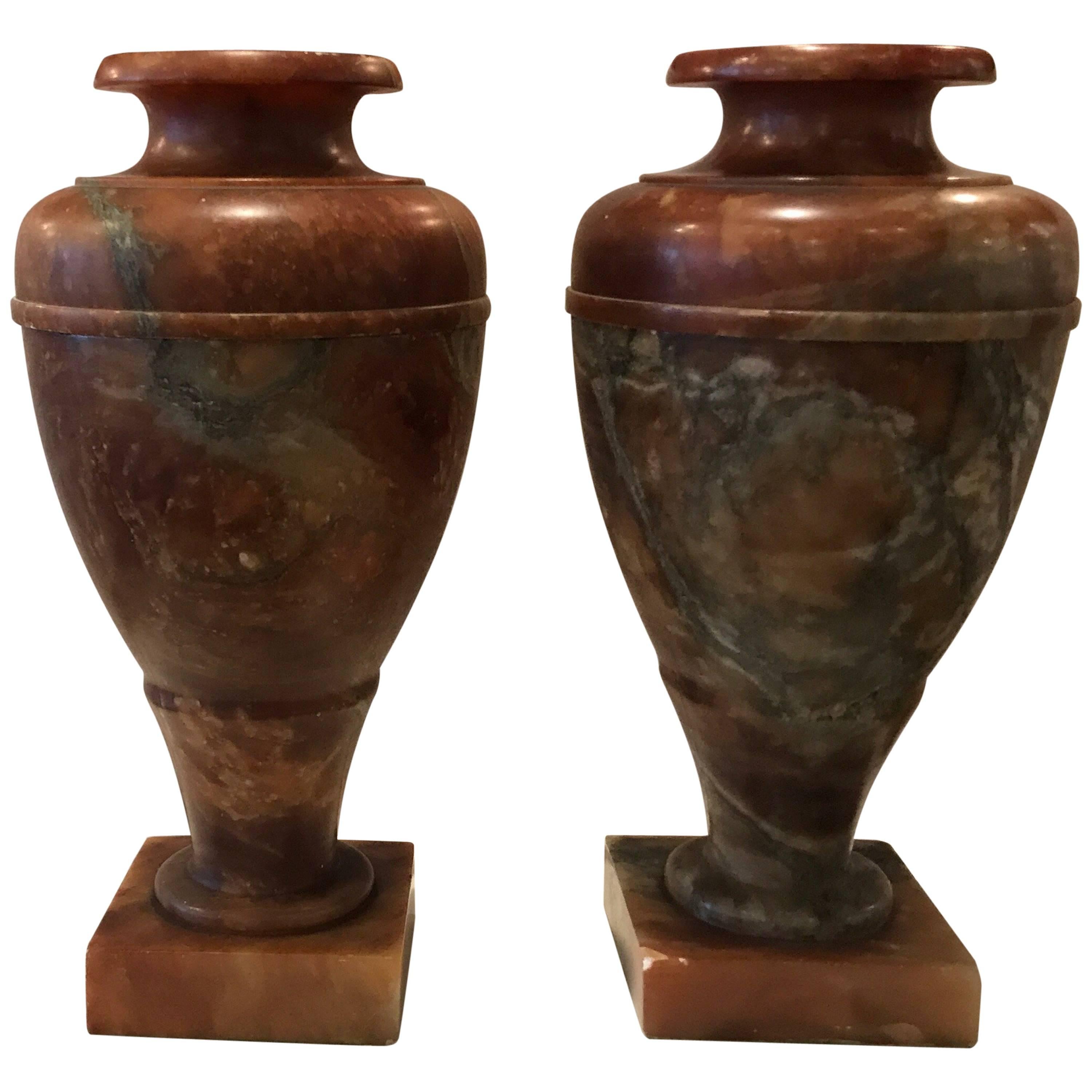 Pair of Illuminating Marble Urn Lamps