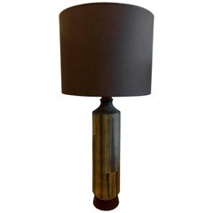 Large Ceramic Table Lamp in the Style of Aldo Londi for Bitossi, Italy, 1960s