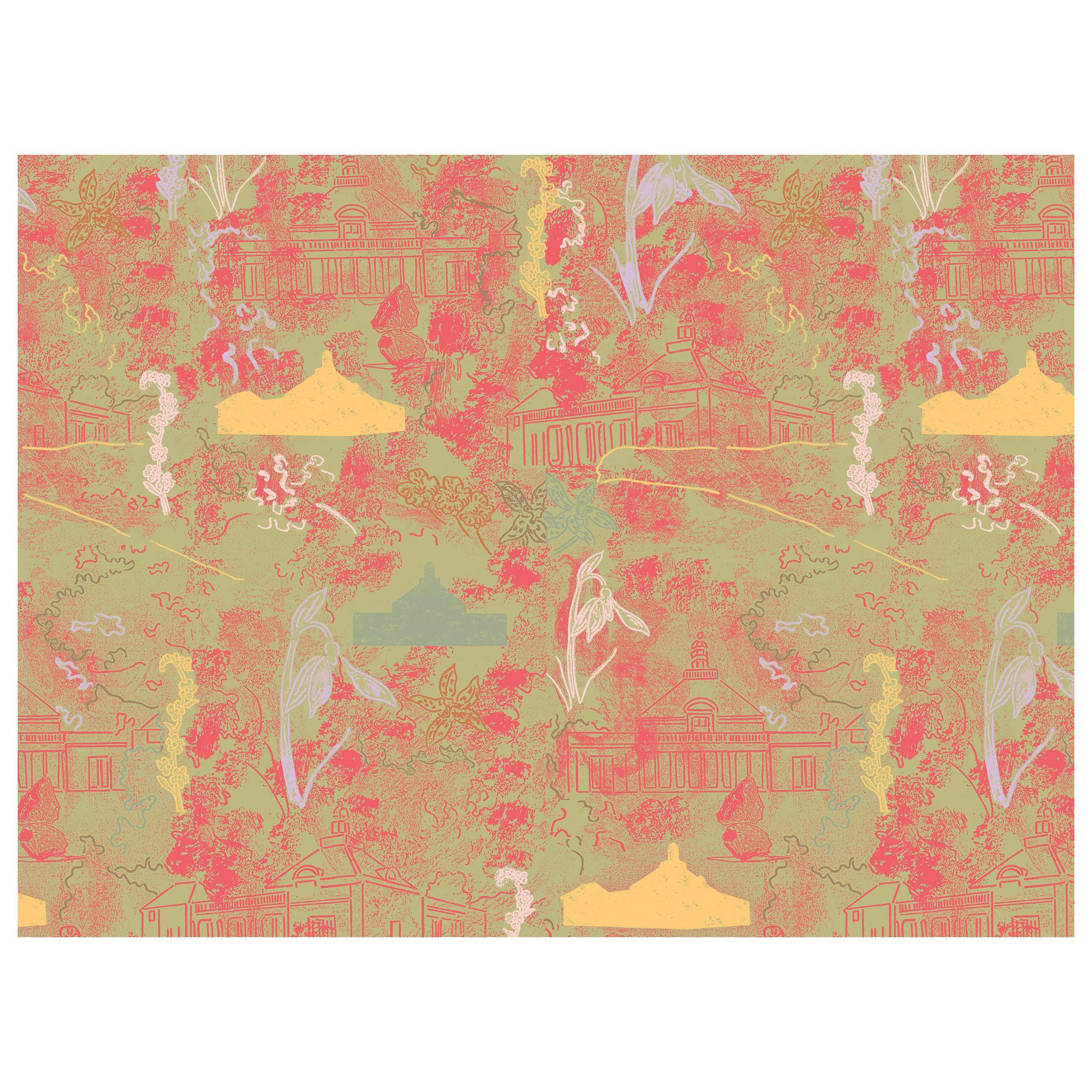 Maharam Serpentine Galleries Wallpaper by Marc Camille Chaimowicz For Sale