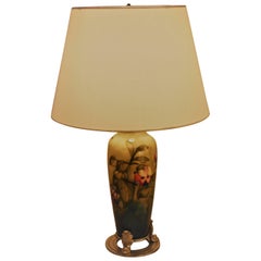 English Ceramic Art Nouveau Style Table Lamp by Moorcroft