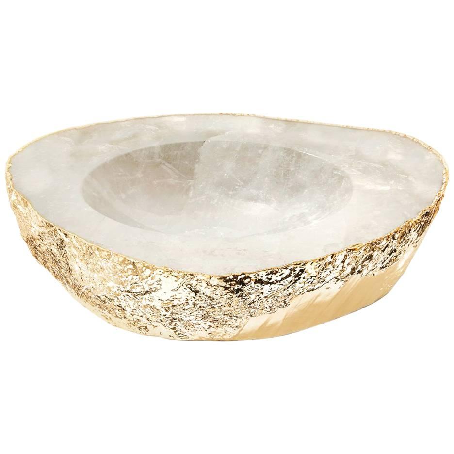 Casca Large Bowl Crystal and Gold by ANNA New York