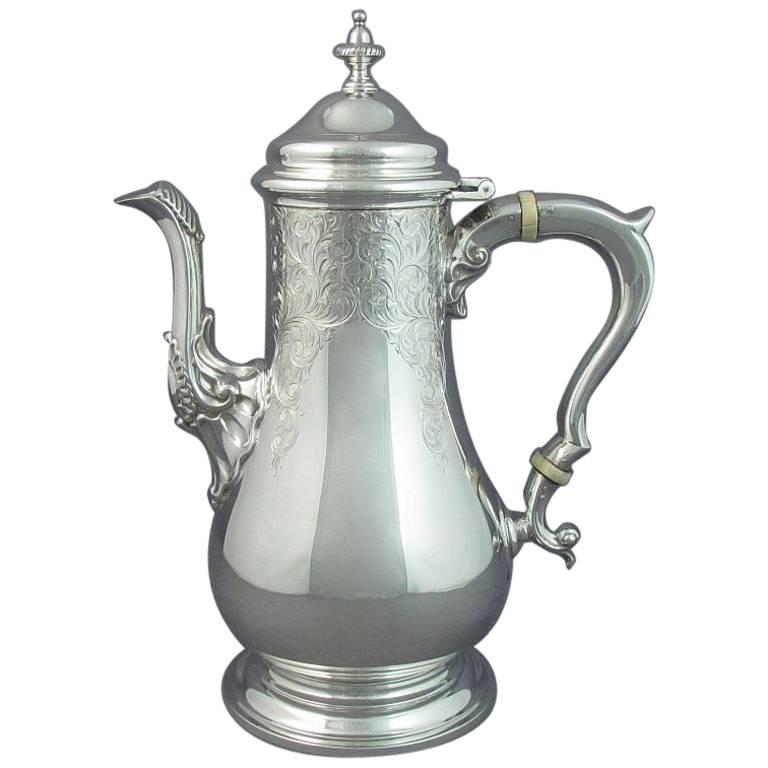 Large Birks Sterling Silver Coffee Pot For Sale