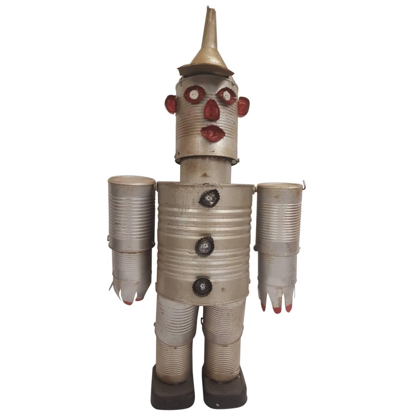 Mid-20th Century Folk Art Figure of the Tin Man from the Wizard of Oz