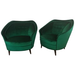  Pair of Italian Lounge Chairs Gio Ponti style