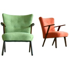 Kurt Olsen Style Pair of Danish 1950s Lounge or Cocktail Chairs in Teak
