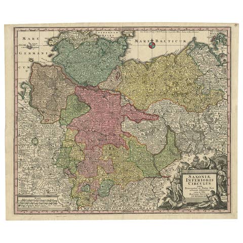 Antique Map of Northern Germany by M. Seutter, circa 1730