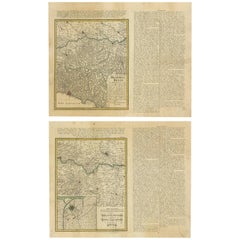 Set of Two Antique Maps of Northern Italy by Homann Heirs, 1754