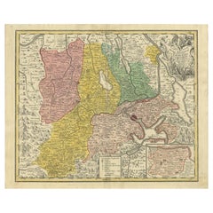 Antike Karte der Kanton Luzerne „Schweiz“ von Homann Heirs, 1763