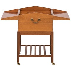 Side / Sewing Table in Mahogany and Brass Produced in Sweden