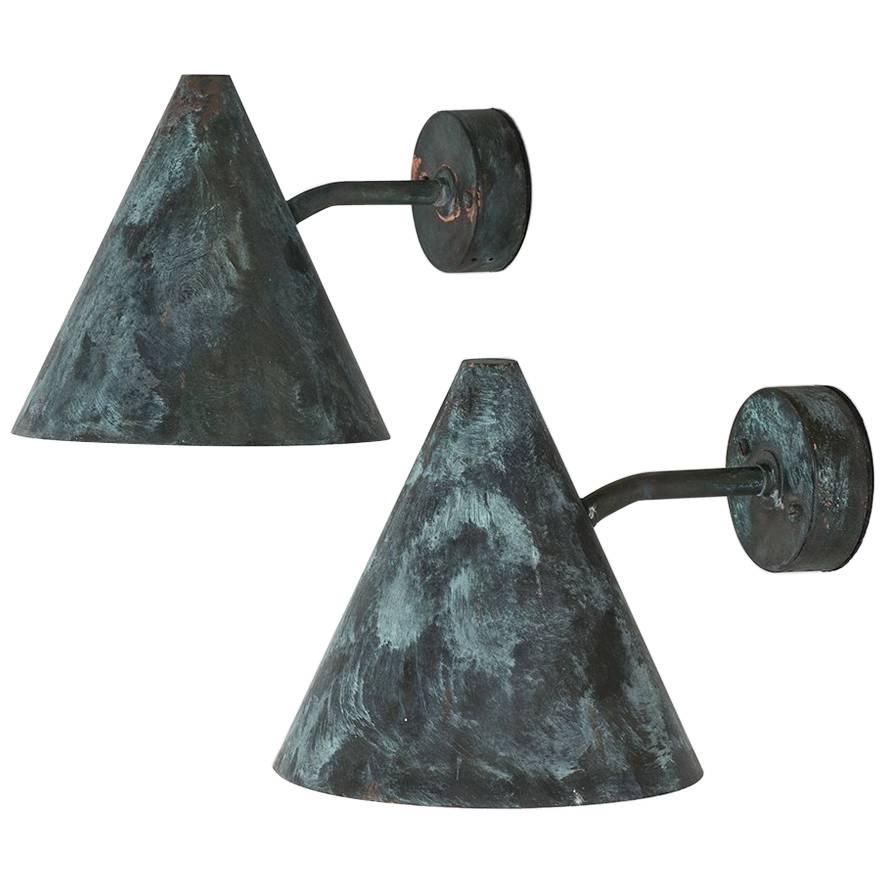 Hans-Agne Jakobsson Wall Lamps Model Tratten in Copper