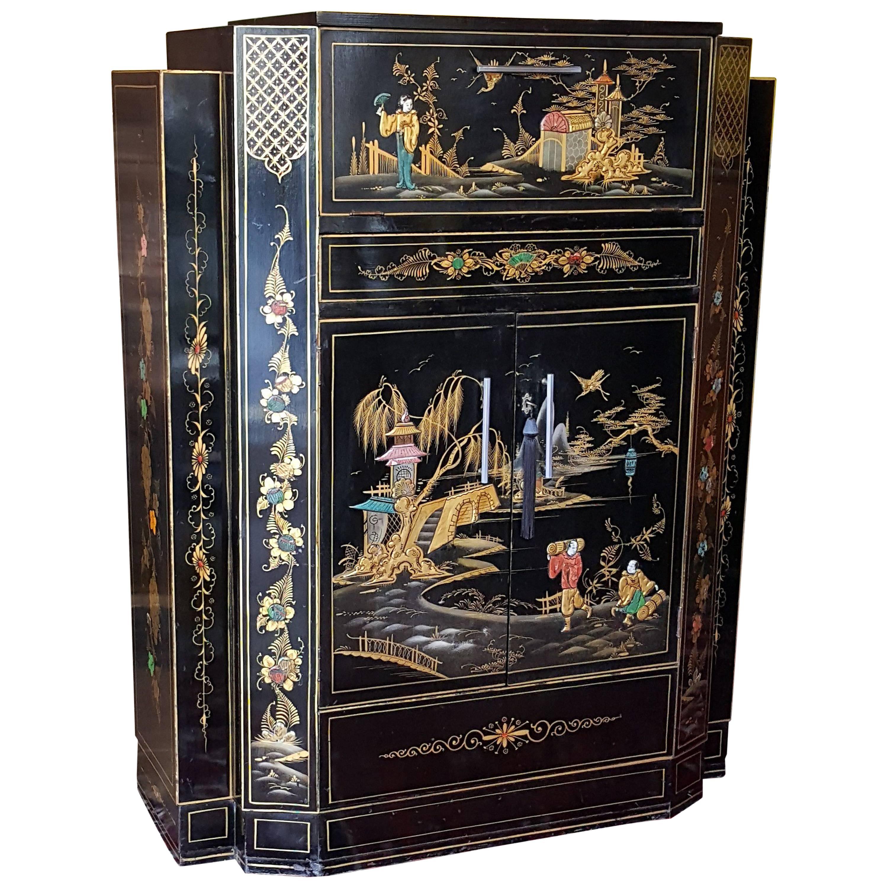 Chinoiserie Decorated Cocktail Cabinet