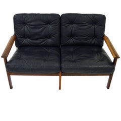 Two-Seat Sofa by Illum Wikkelsø Capella for Niels Eilersen in Rosewood