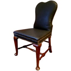 Antique George II circa 1740 Side Chair in Glove Leather