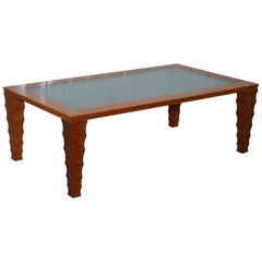Vintage Rare Handmade in Italy Giorgetti Maple Wood Coffee Table Designed by Leon Krier