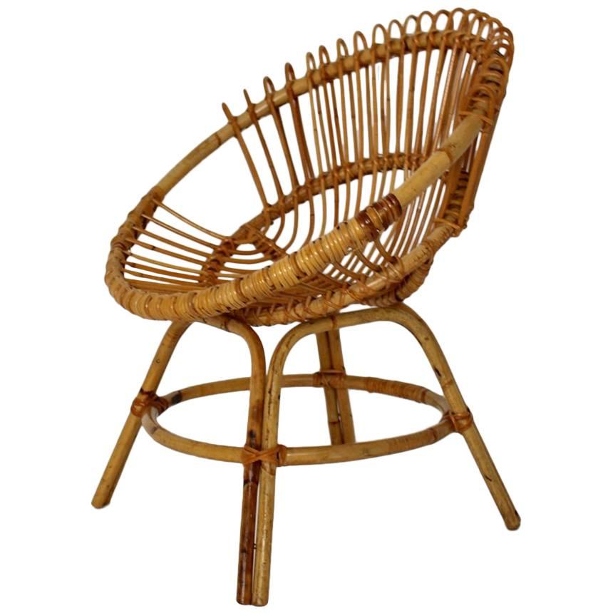 Mid Century Modern Rattan Chair by Janine Abraham & Dirk Jan Rol, France, 1960s For Sale