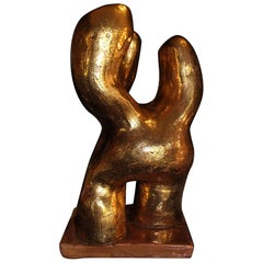 Magnifique sculpture en céramique polymorphe de Lino Bersani de 1972, couleur or