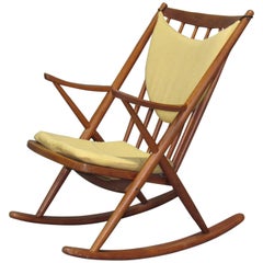 Danish Teak Rocking Chair by Frank Reenskaug for Brahmin