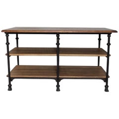 French Iron and Oak Display Table, circa 1930s