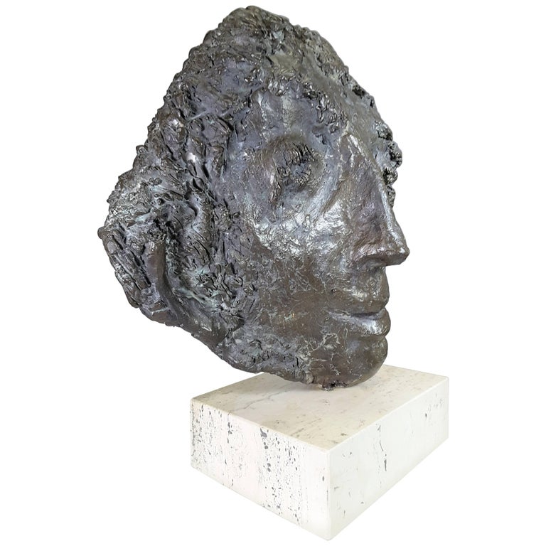 Bronze Sculpture of a Face by Almuth Lutkenhaus at 1stDibs