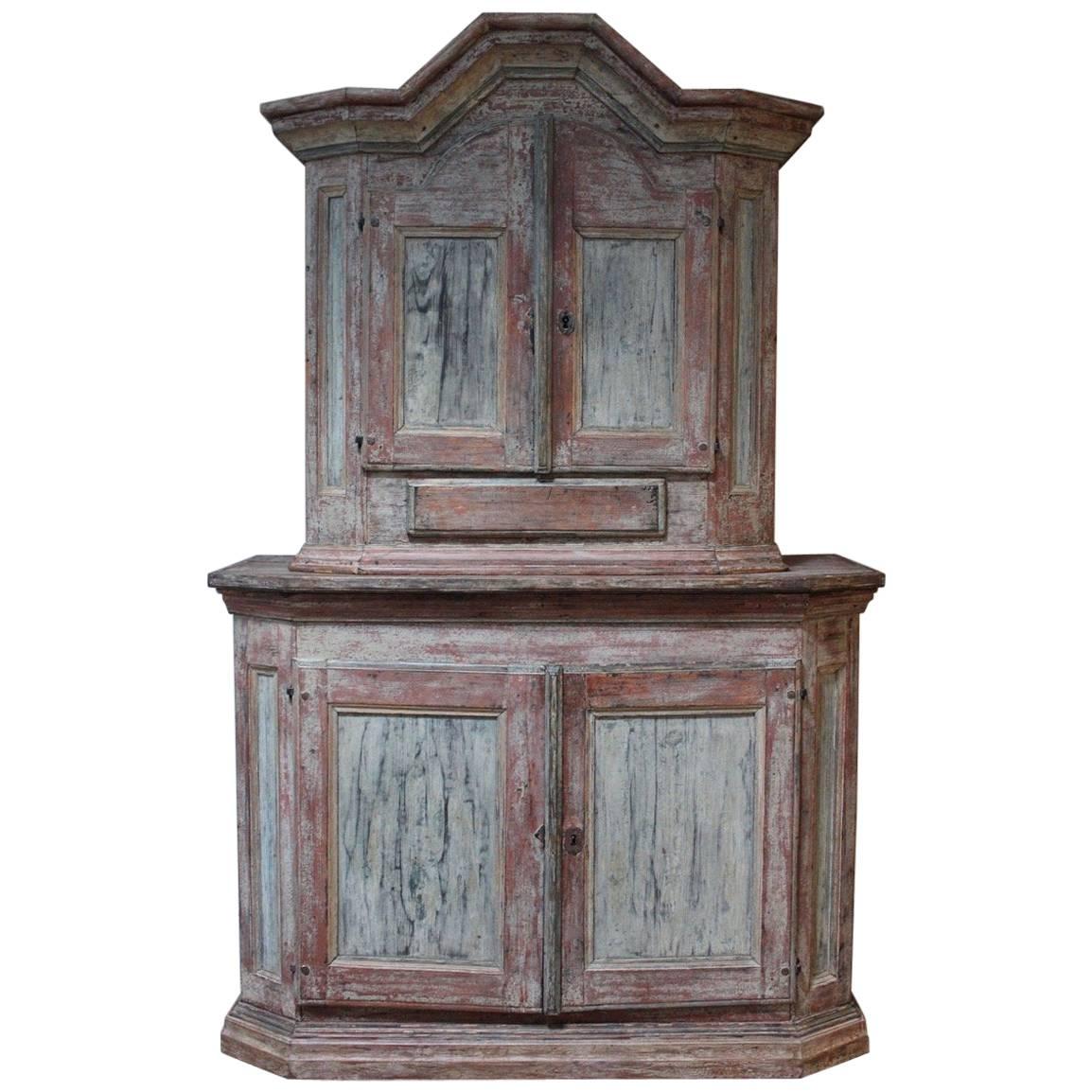 18th Century Swedish Painted Cupboard with Original Paint