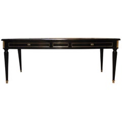 Large Louis XVI Style Double-Sided Ebonized Desk