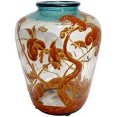 Marcel Goupy, an Art Nouveau Vase with an Enamel Polychrome Decoration, Signed