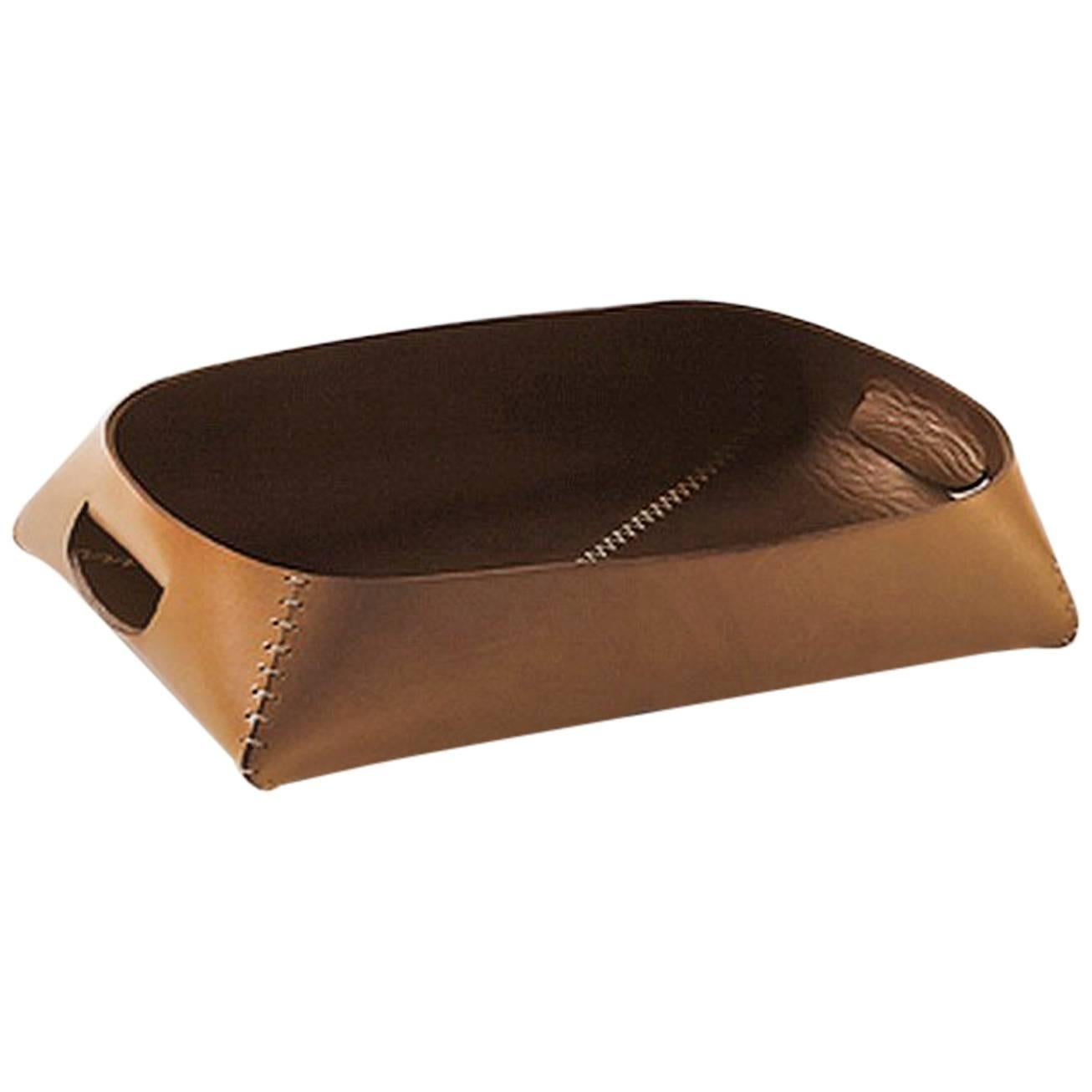 "Philippe" Leather Tray Designed by Claude Bouchard for Oscar Maschera