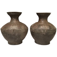 Pair of Antique Pottery Jars From The Han Dynasty