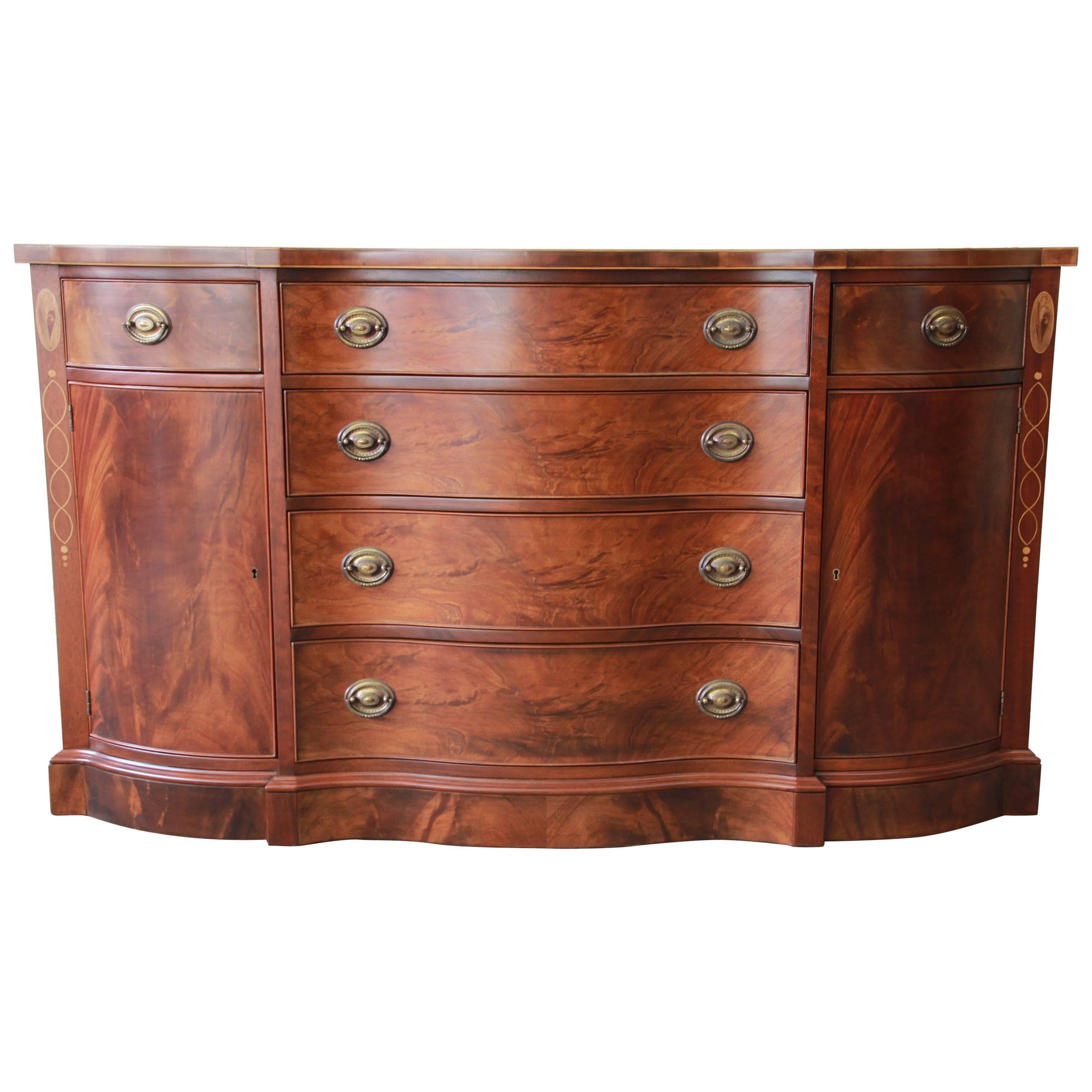 Drexel Furniture Wallace Nutting Collection Inlaid Walnut Sideboard Buffet