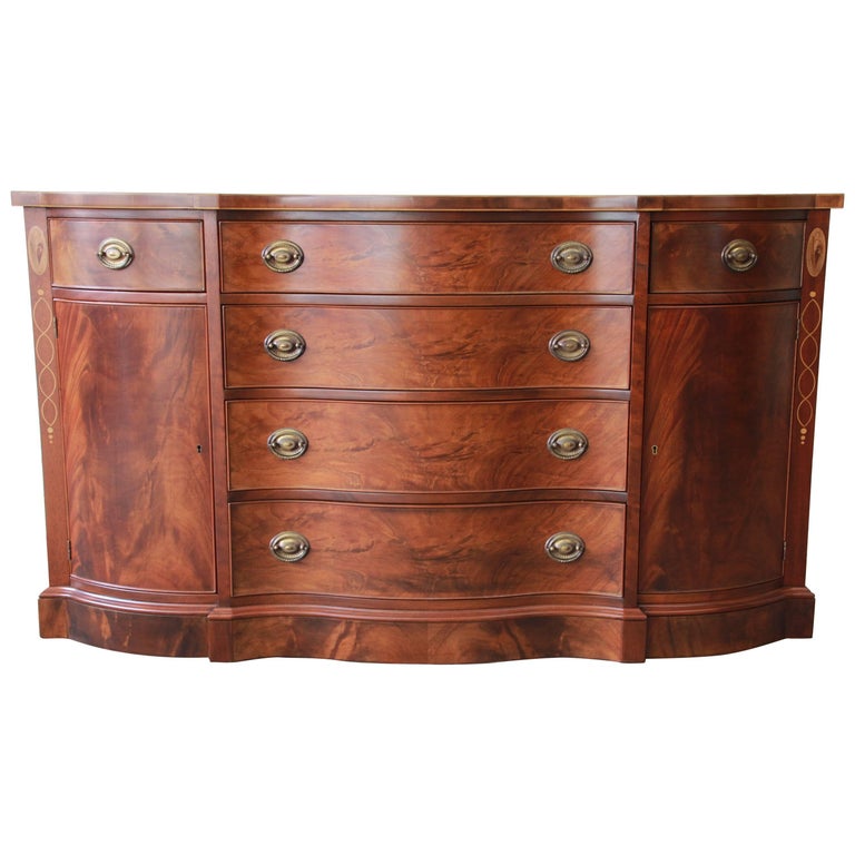 Drexel Furniture Wallace Nutting Collection Inlaid Walnut Sideboard Buffet at 1stDibs