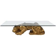 Vintage Gilt Panther Cocktail Table