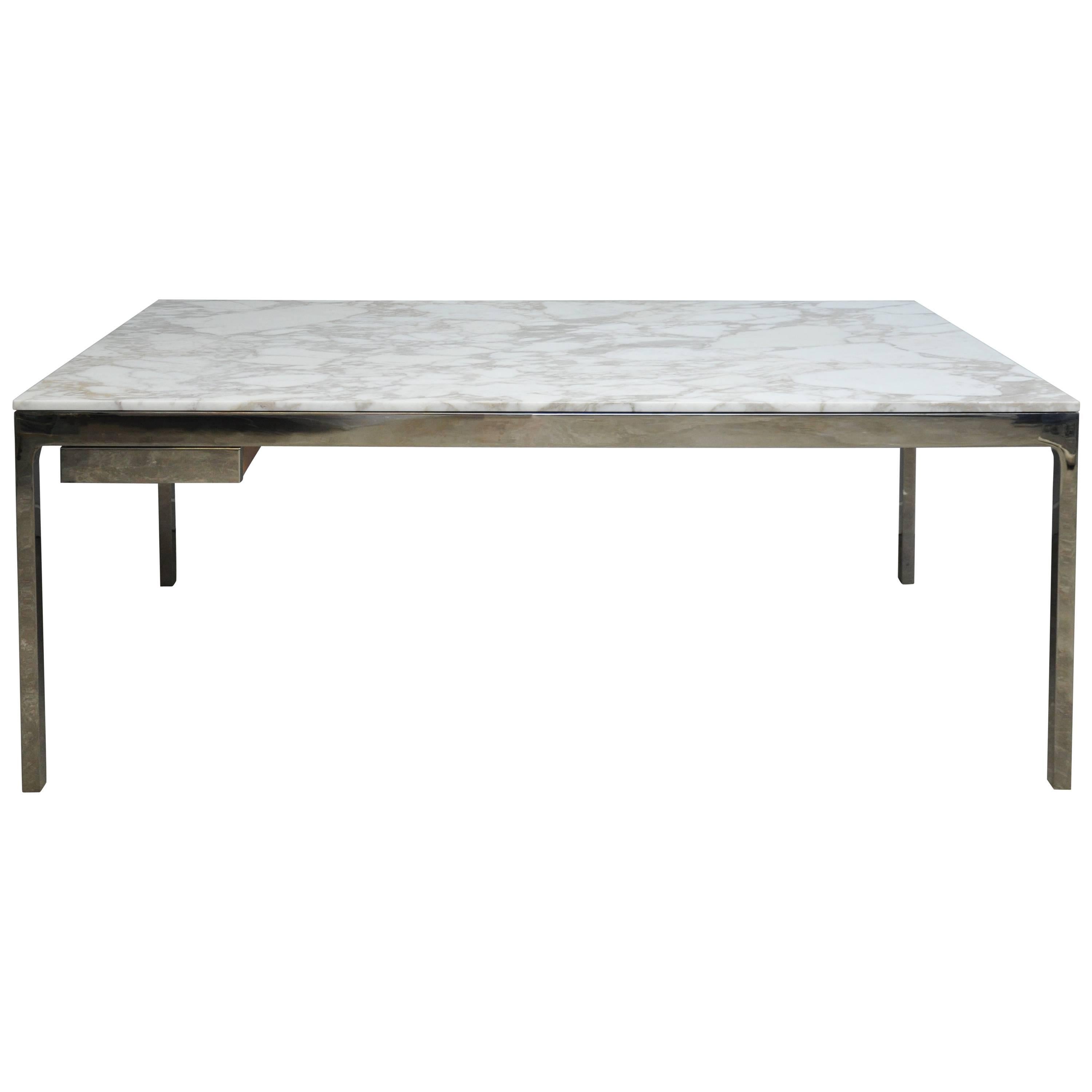 Nicos Zographos Marble and Stainless Steel Desk