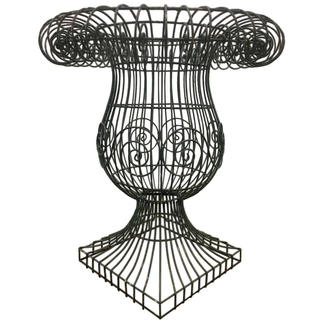 Wire Form Garden Urn For Sale