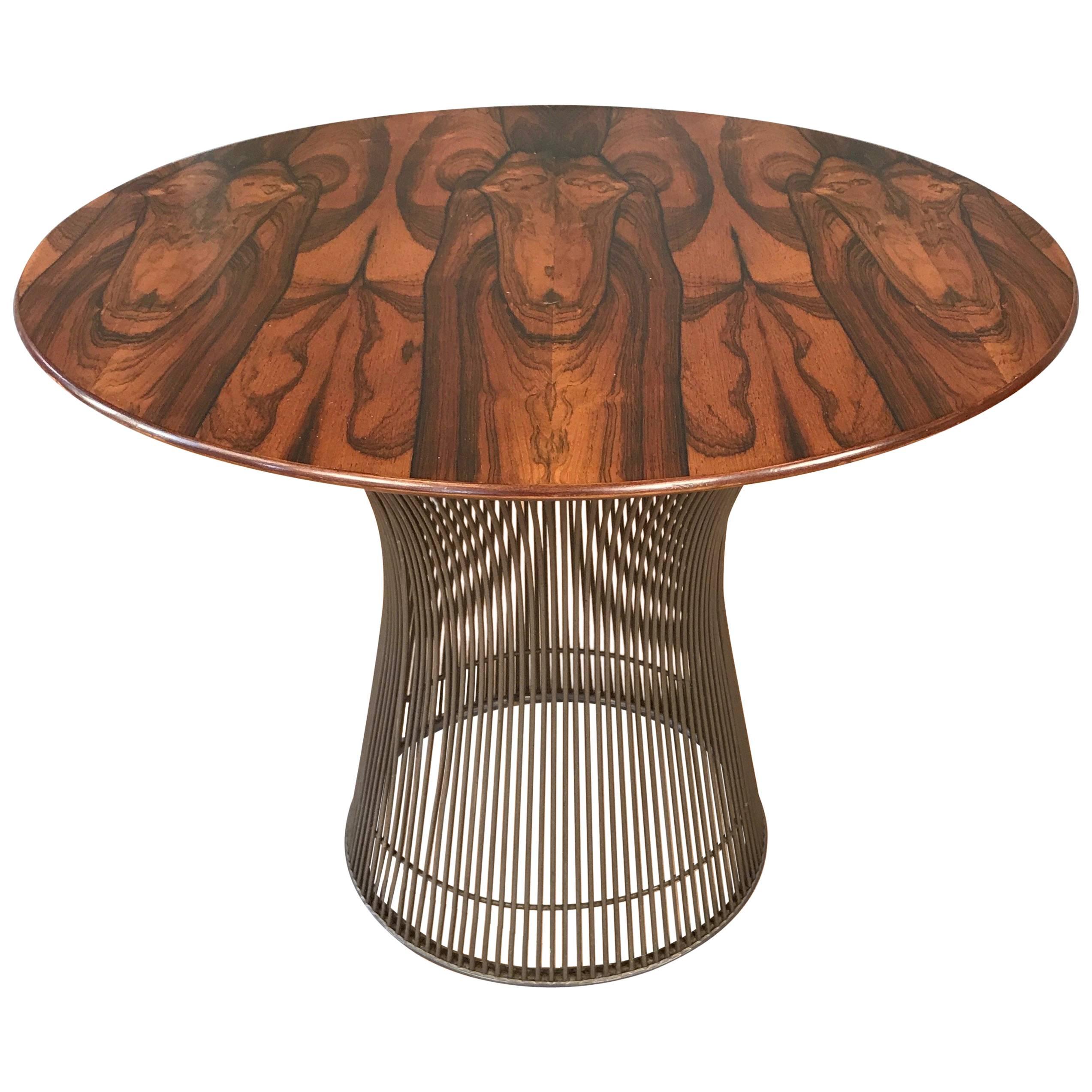 Vintage Warren Platner for Knoll Rosewood and Bronze Side Table