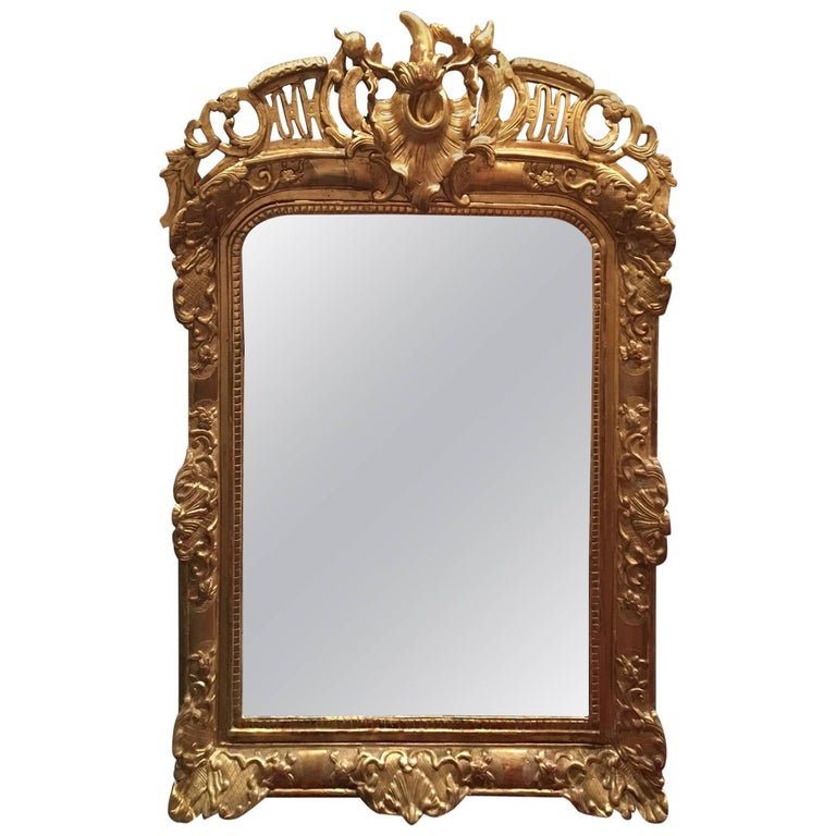 Louis XV Style Giltwood Overmantel Mirror, Early 19th Century For Sale
