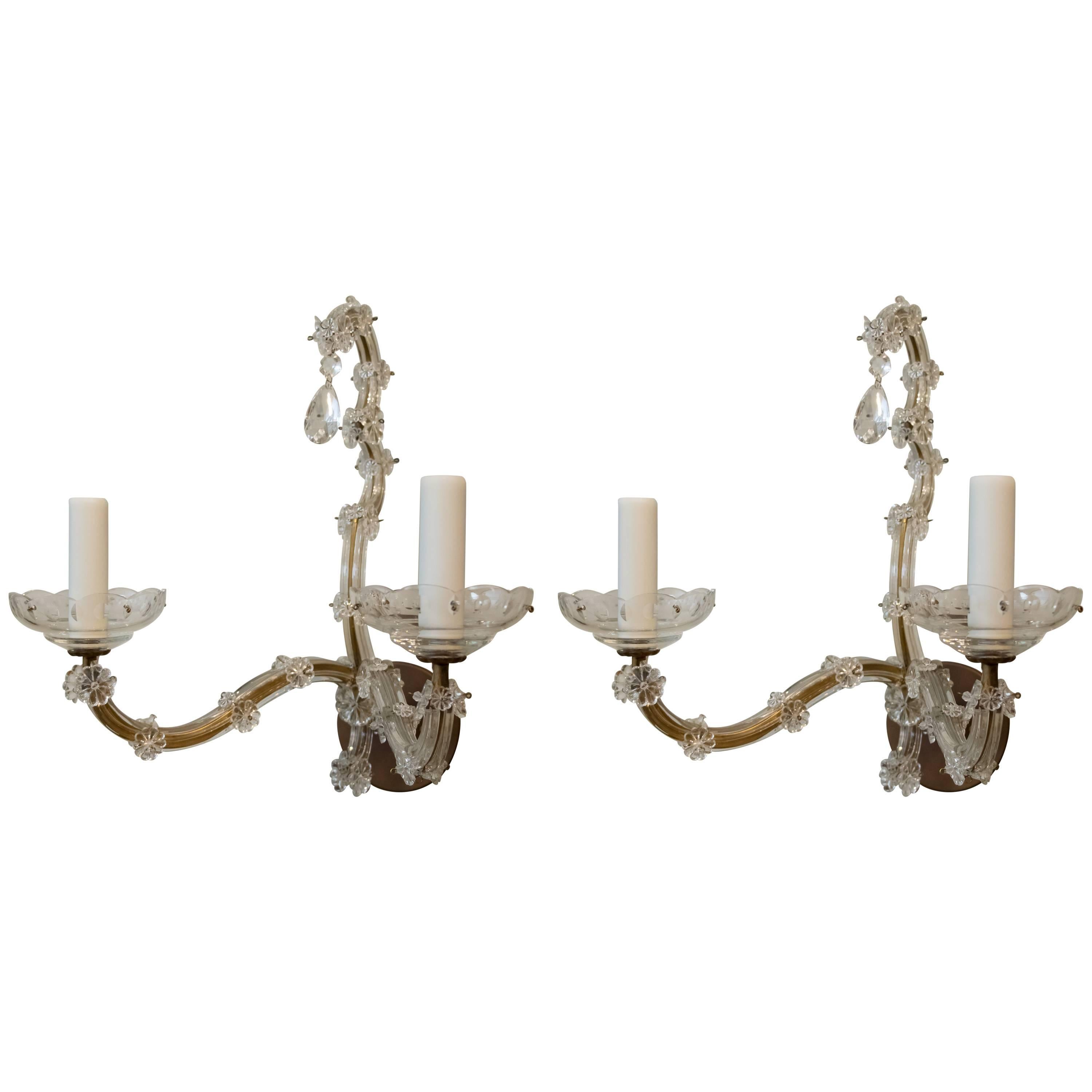 Pair of Vintage French Maria Theresa Style Sconces For Sale