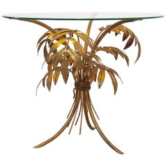 Eye-Catching Hollywood Regency Gilt Palm Tree Coffee Table by Hans Kögl