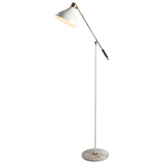 Stilux White Metal and Brass Floor Lamp Stilux White Metal and Brass Floor Lamp