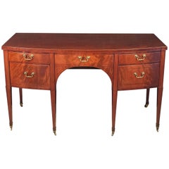 English Sideboard Console of Inlaid Flame Mahogany from the Regency Period