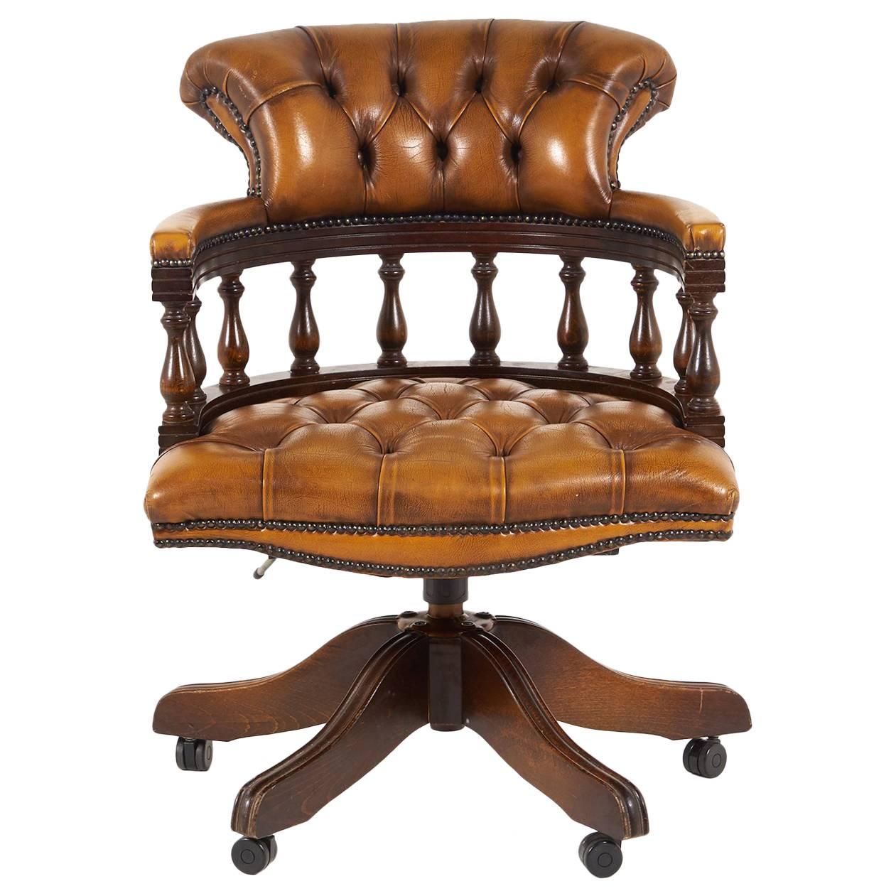 English Leather Office Chair